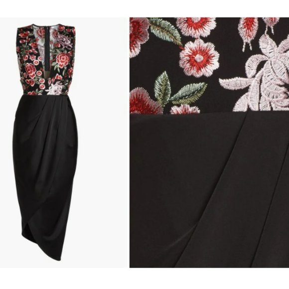 SAU LEE Mila Embroidered Tulip Skirt Dress - Picture 2 of 15